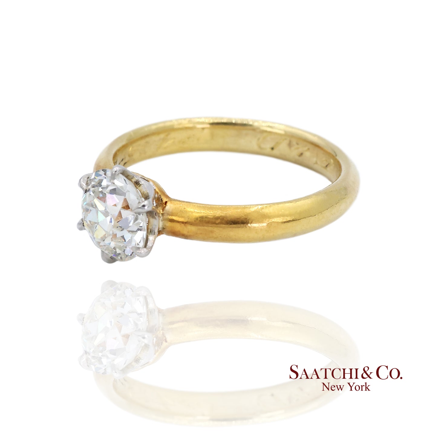 Estate Tiffany & Company solitaire with Old European GIA certified center diamond