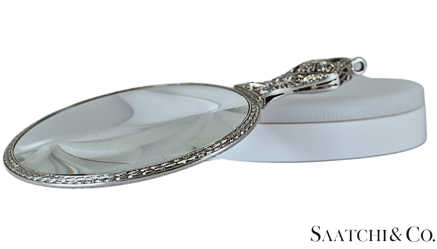 Vintage Platinum (950)- Natural diamond Quizzing/Eye Magnifying glass.