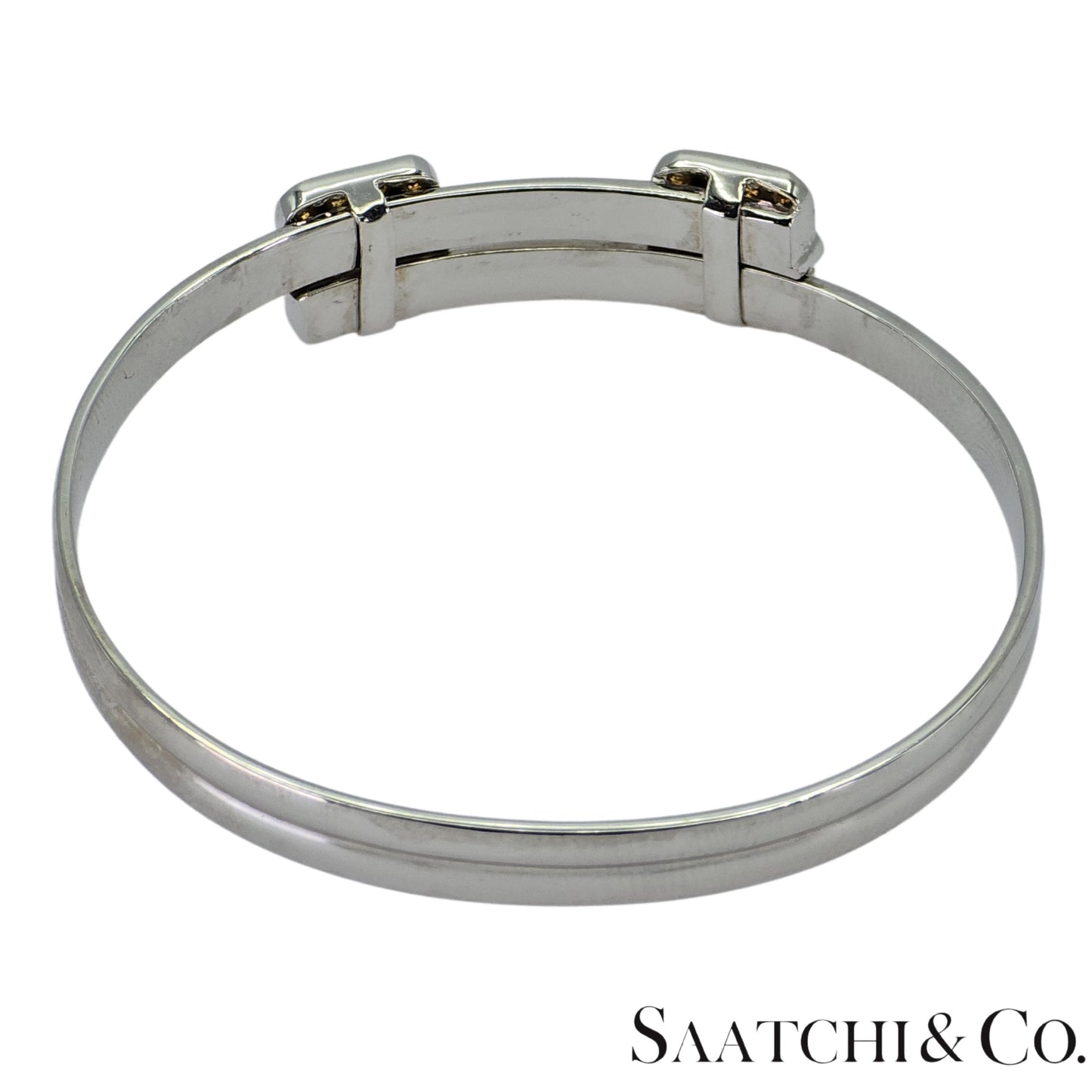 18K (750) White Gold Adjustable Bangle Natural White VVS-VS Diamond