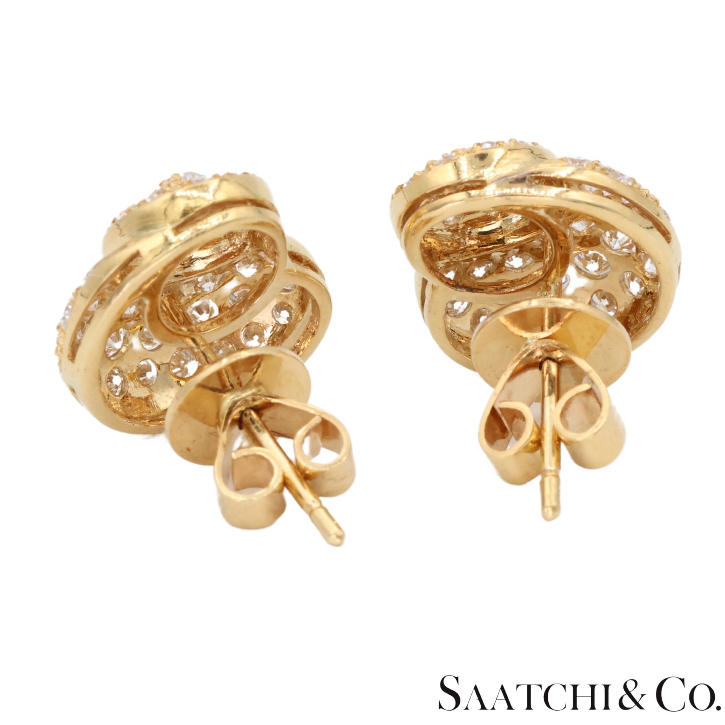 18k (750) Yellow Gold Stunning DIamond Studed Earrings