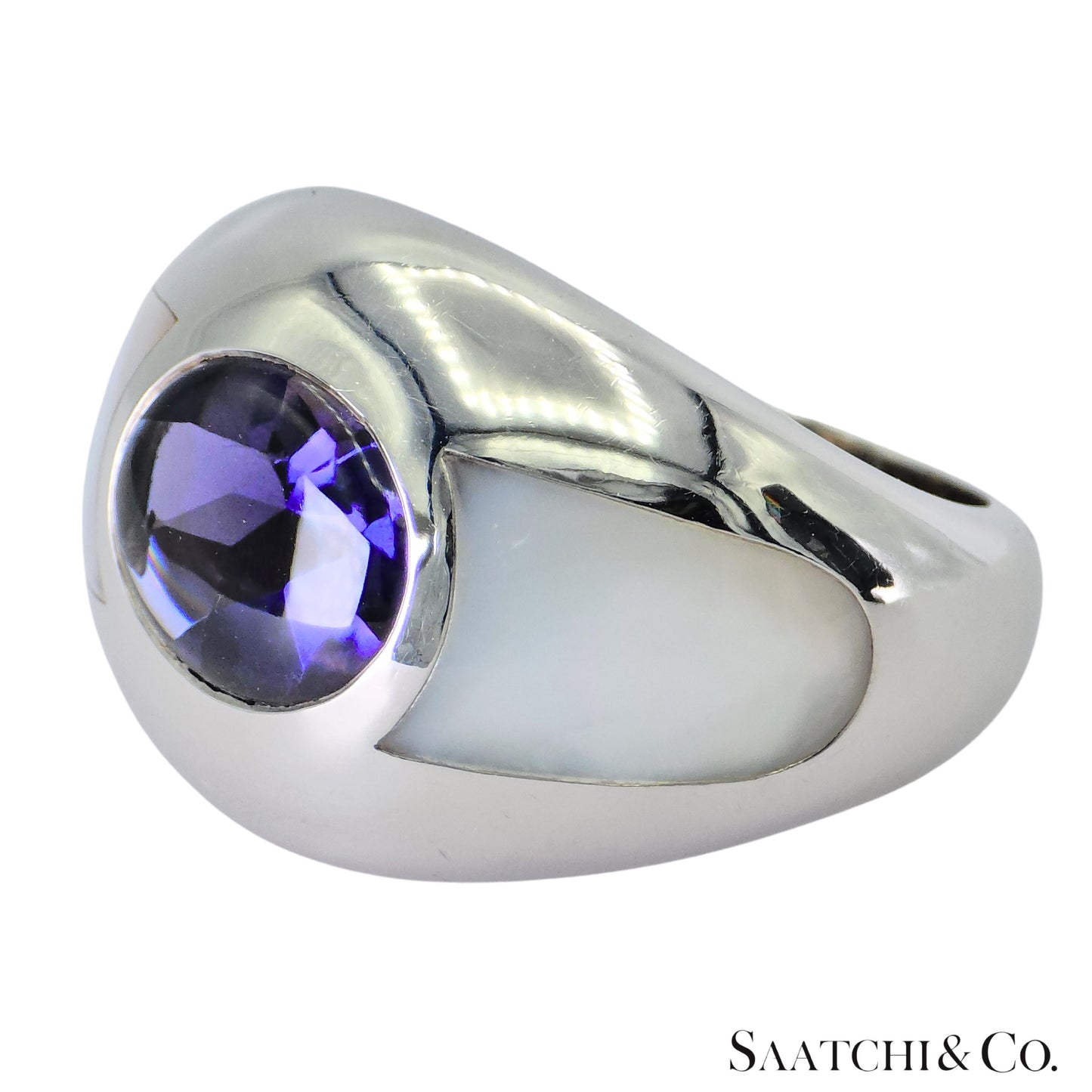 MAUBOUSSIN Blue Violet Iolite Ring 18K (750) White Gold