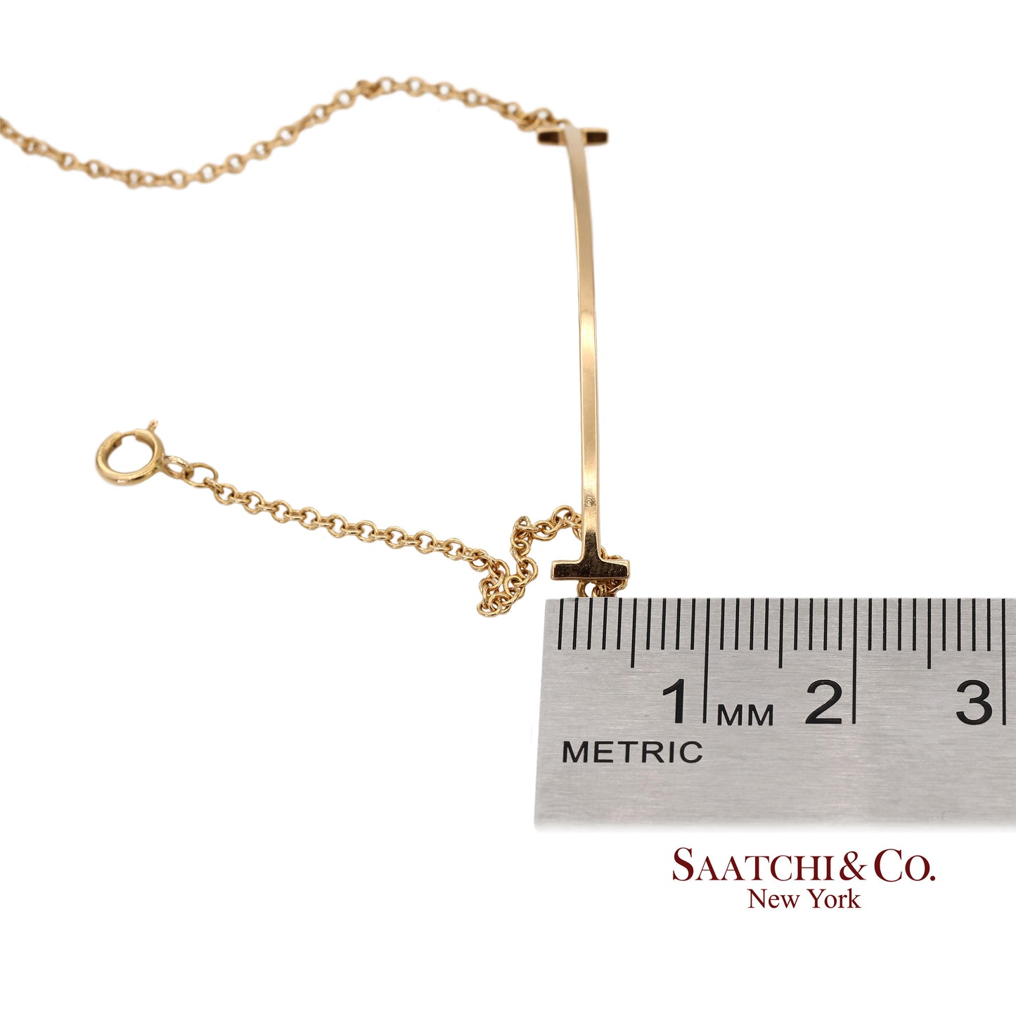 Tiffany & Co. Vintage 18K(750) Solid Yellow Gold T Smile Bracelet
