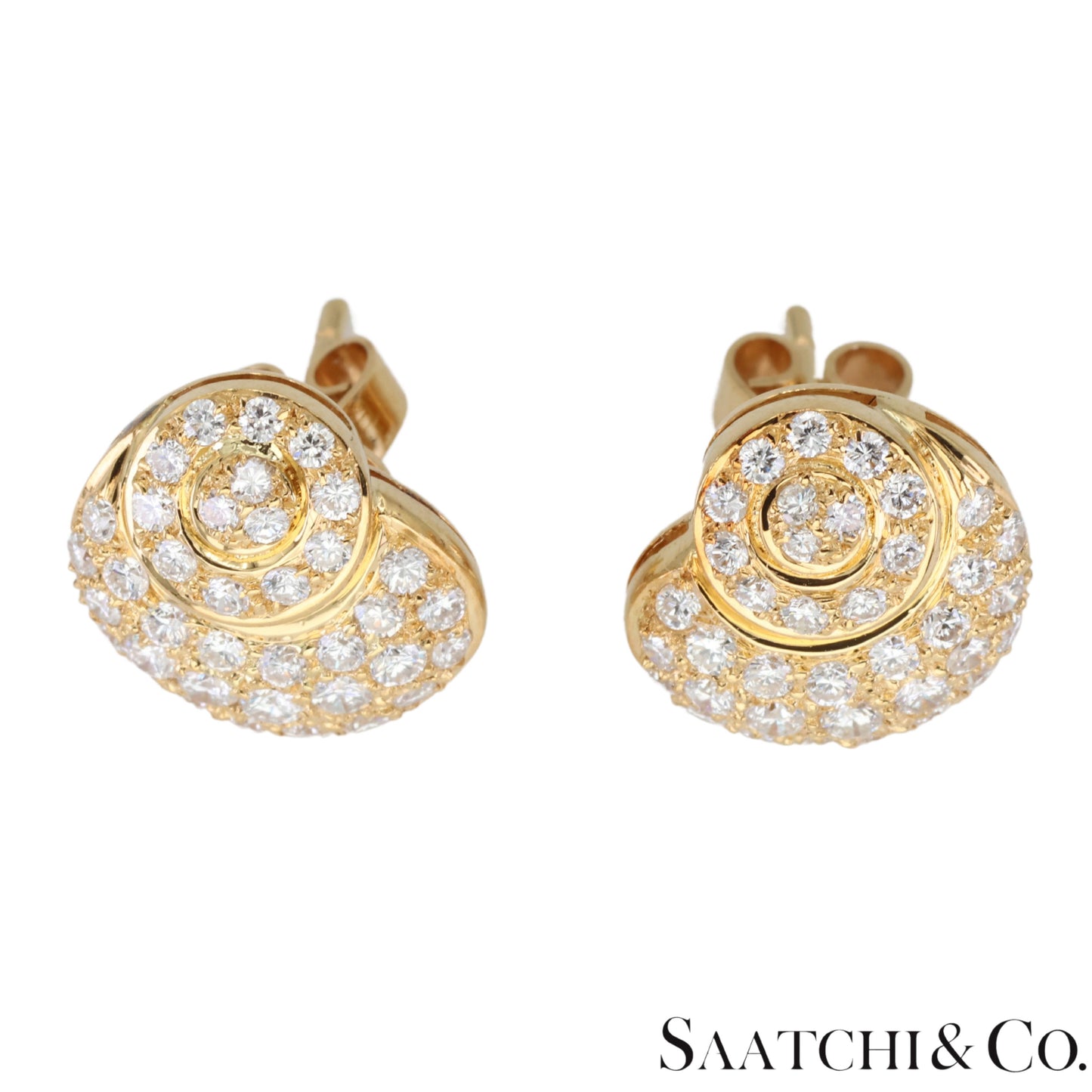 18k (750) Yellow Gold Stunning DIamond Studed Earrings