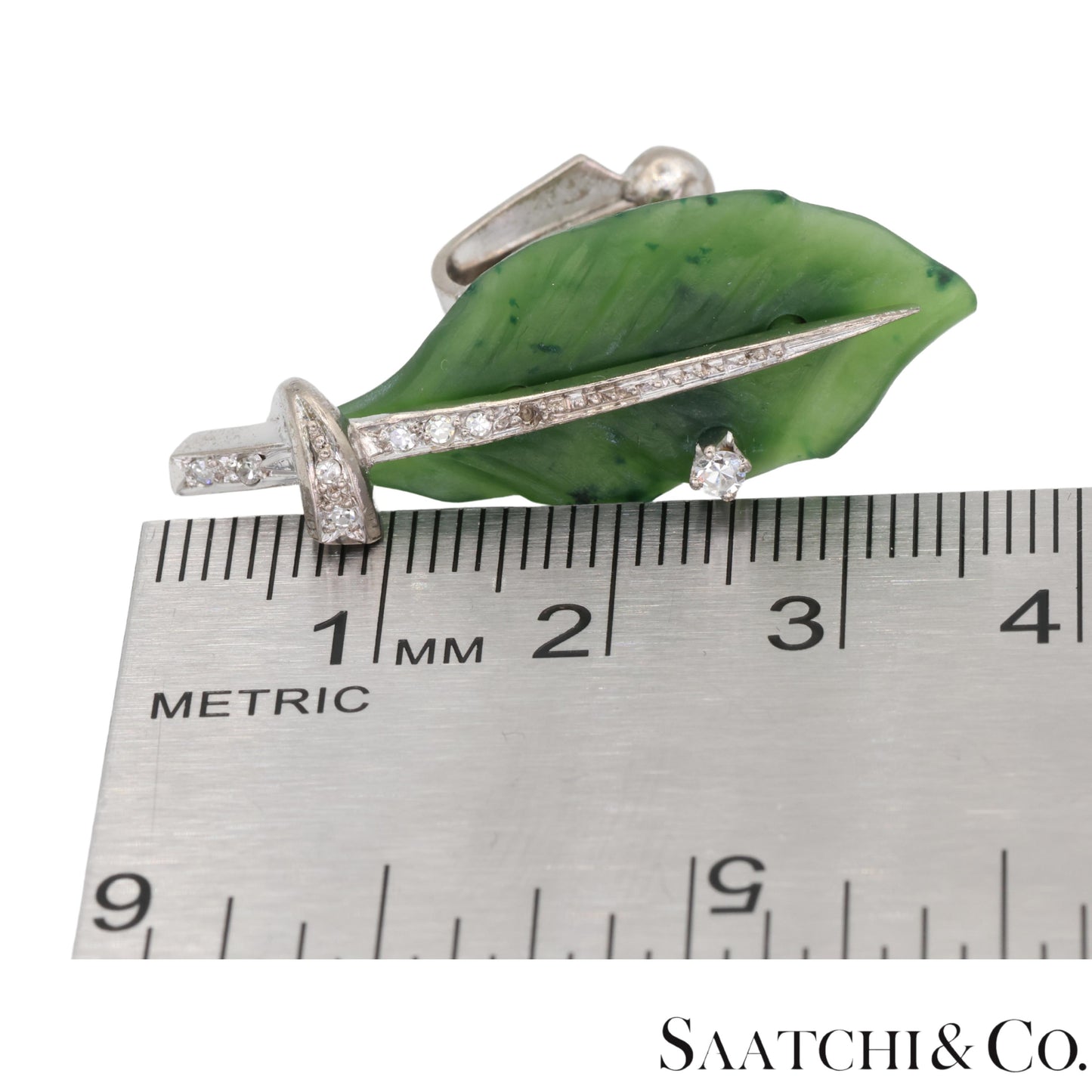 Gia Certified Vintage Jade Platinum 900 Earrings