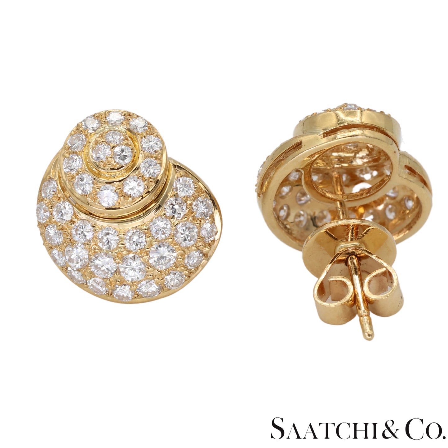 18k (750) Yellow Gold Stunning DIamond Studed Earrings