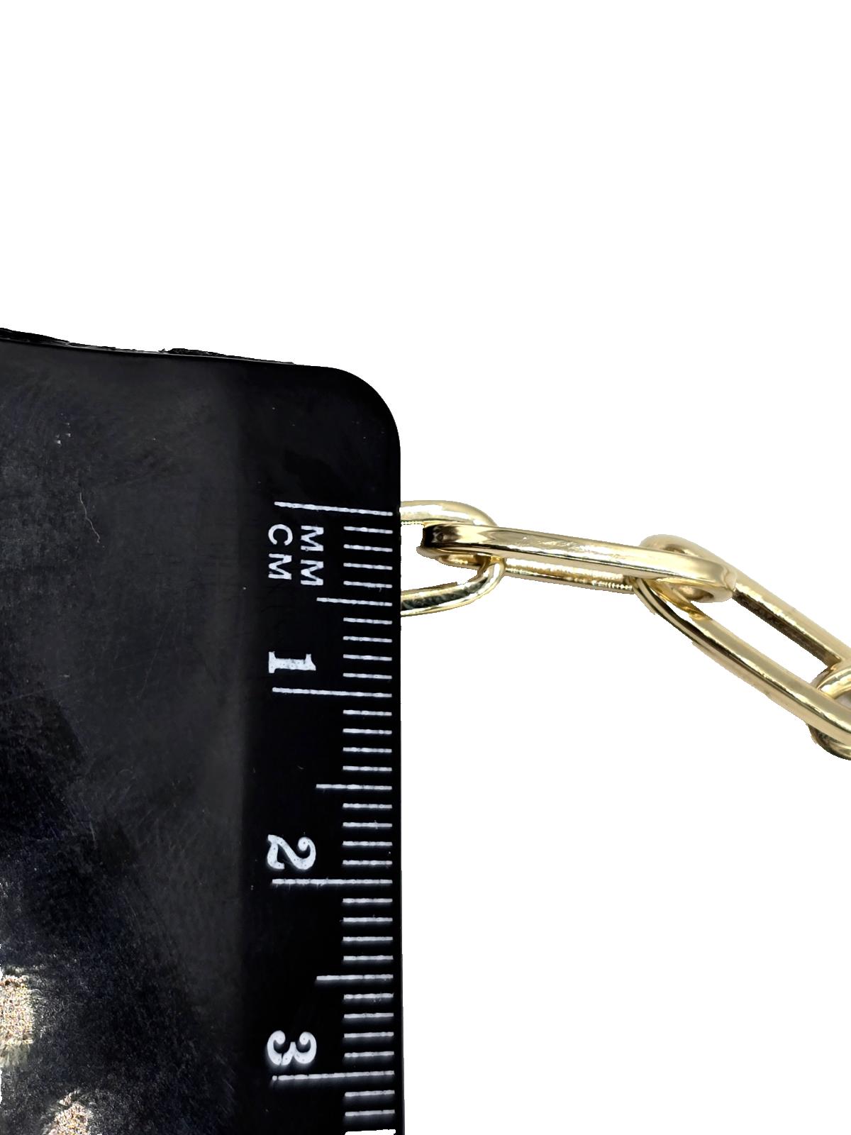 14K (585) White - Yellow Gold Two tone PaperClip shape Necklace -Natural Diamond