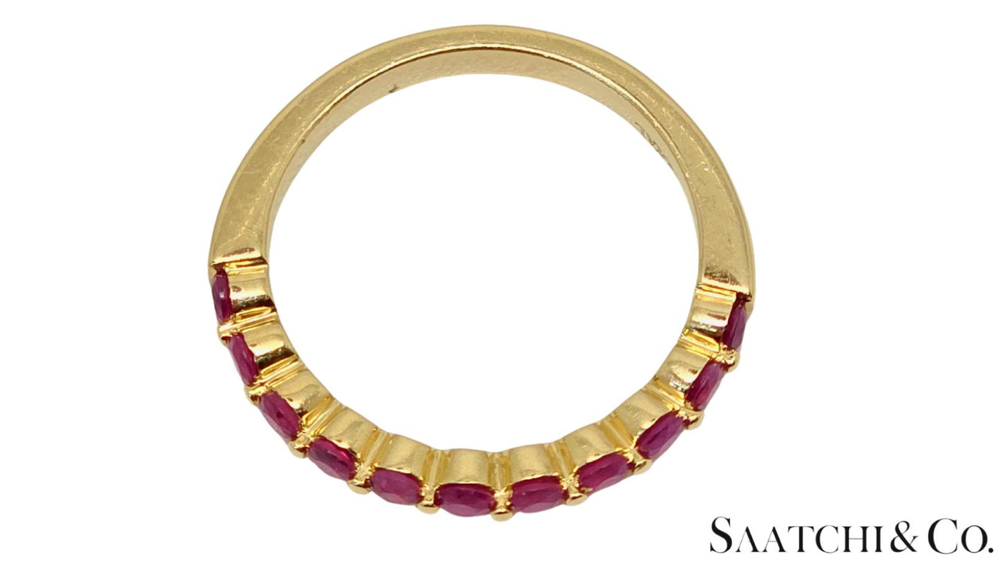 14K Yellow Gold Ring with 0.60 Ct Natural Ruby - Size 7, 2.8 grams