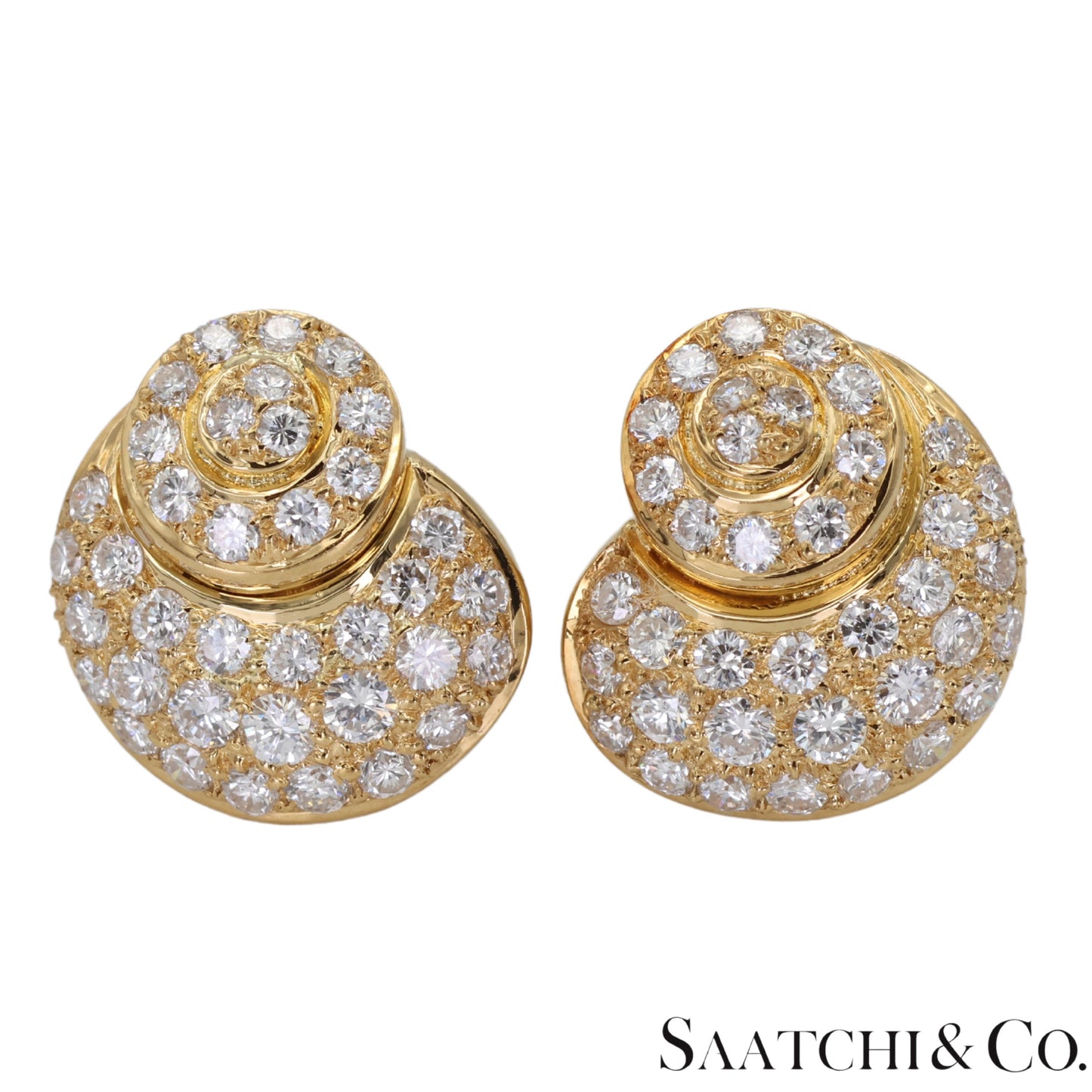 18k (750) Yellow Gold Stunning DIamond Studed Earrings
