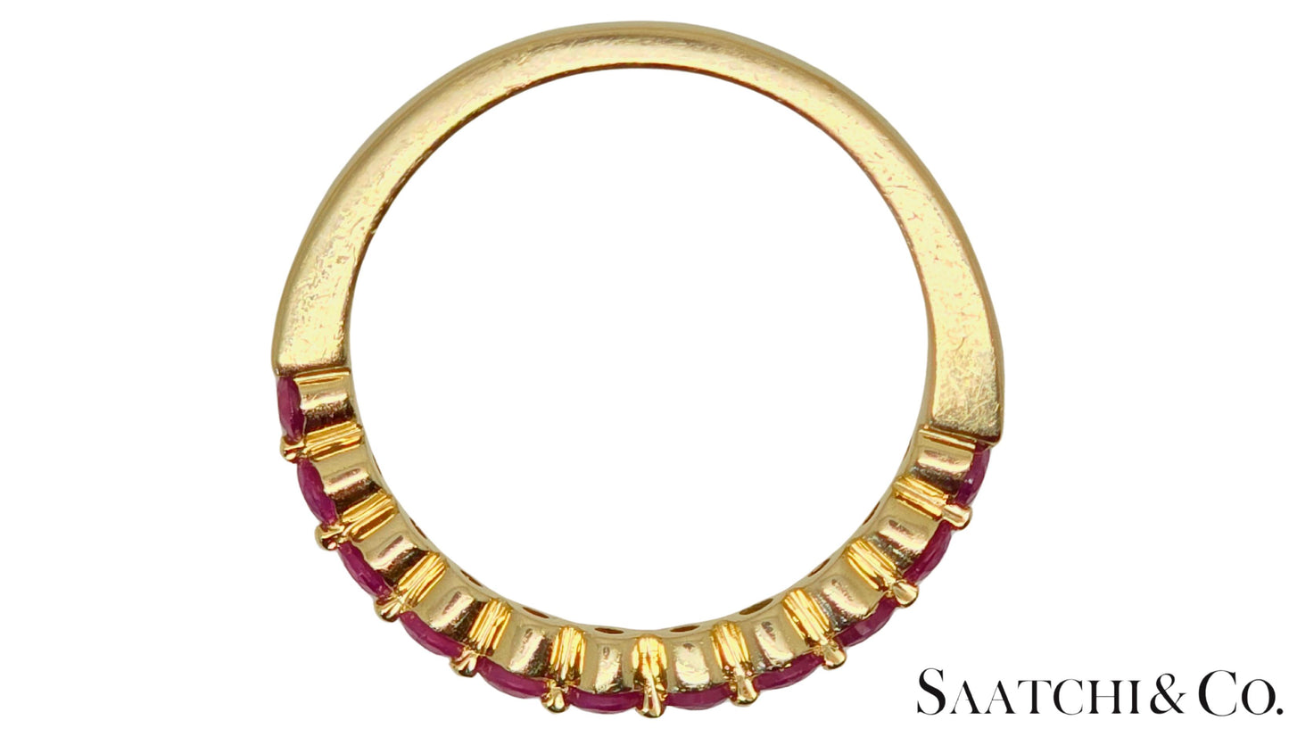 14K Yellow Gold Ring with 0.60 Ct Natural Ruby Size 7 2.8 grams
