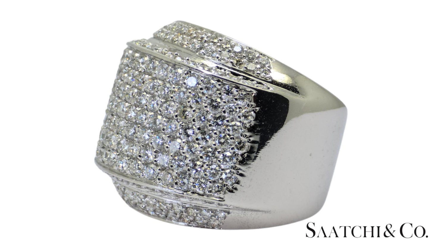 18K (750) White Gold Natural F-G Diamond Color Ring Size 8