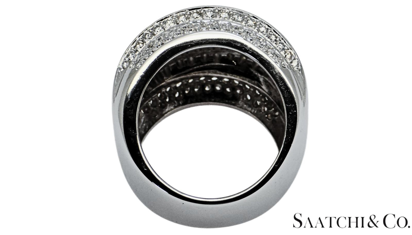 18K (750) White Gold Natural F-G Diamond Color Ring Size 8