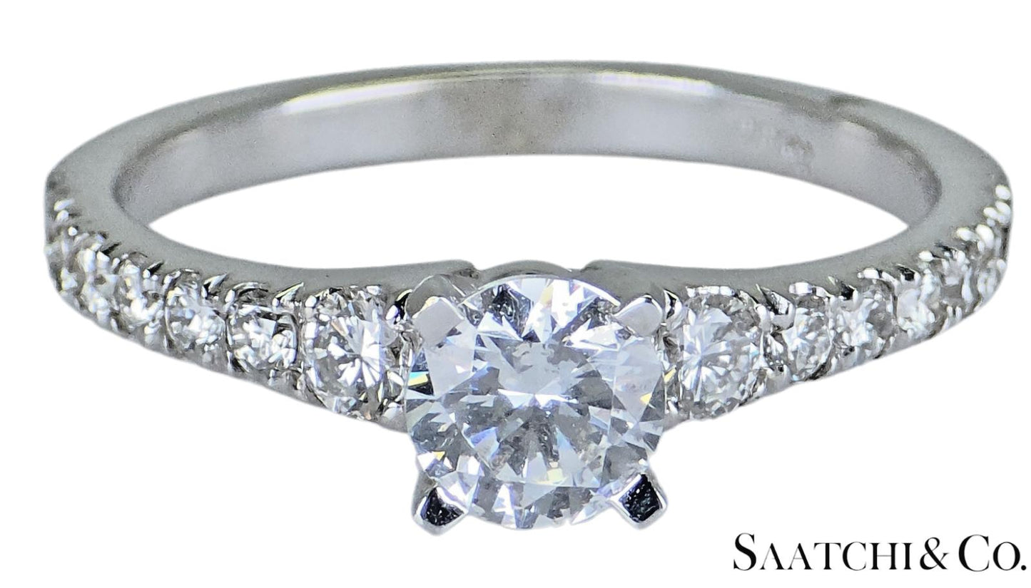 18K White Gold - Natural Diamond Solitaire ring Engagement/Anniversary/Wedding