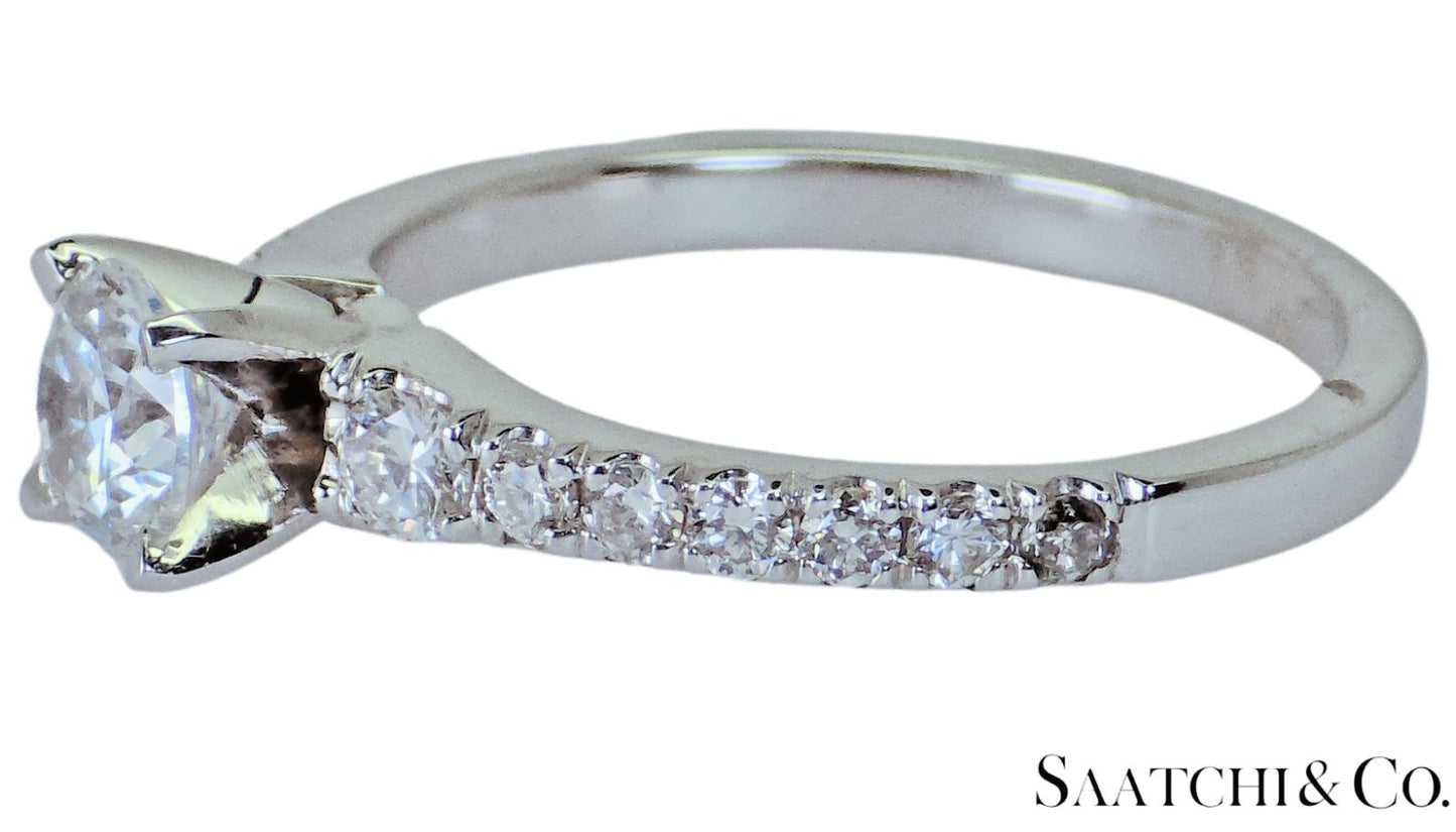 18K White Gold - Natural Diamond Solitaire ring Engagement/Anniversary/Wedding