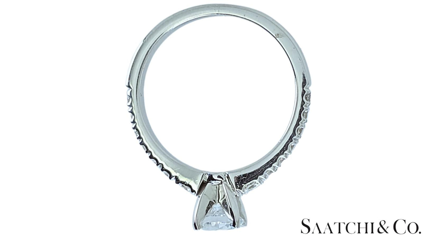 18K White Gold - Natural Diamond Solitaire ring Engagement/Anniversary/Wedding