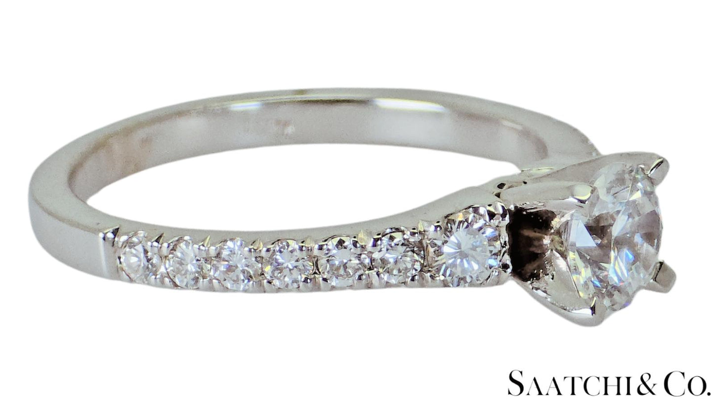 18K White Gold - Natural Diamond Solitaire ring Engagement/Anniversary/Wedding