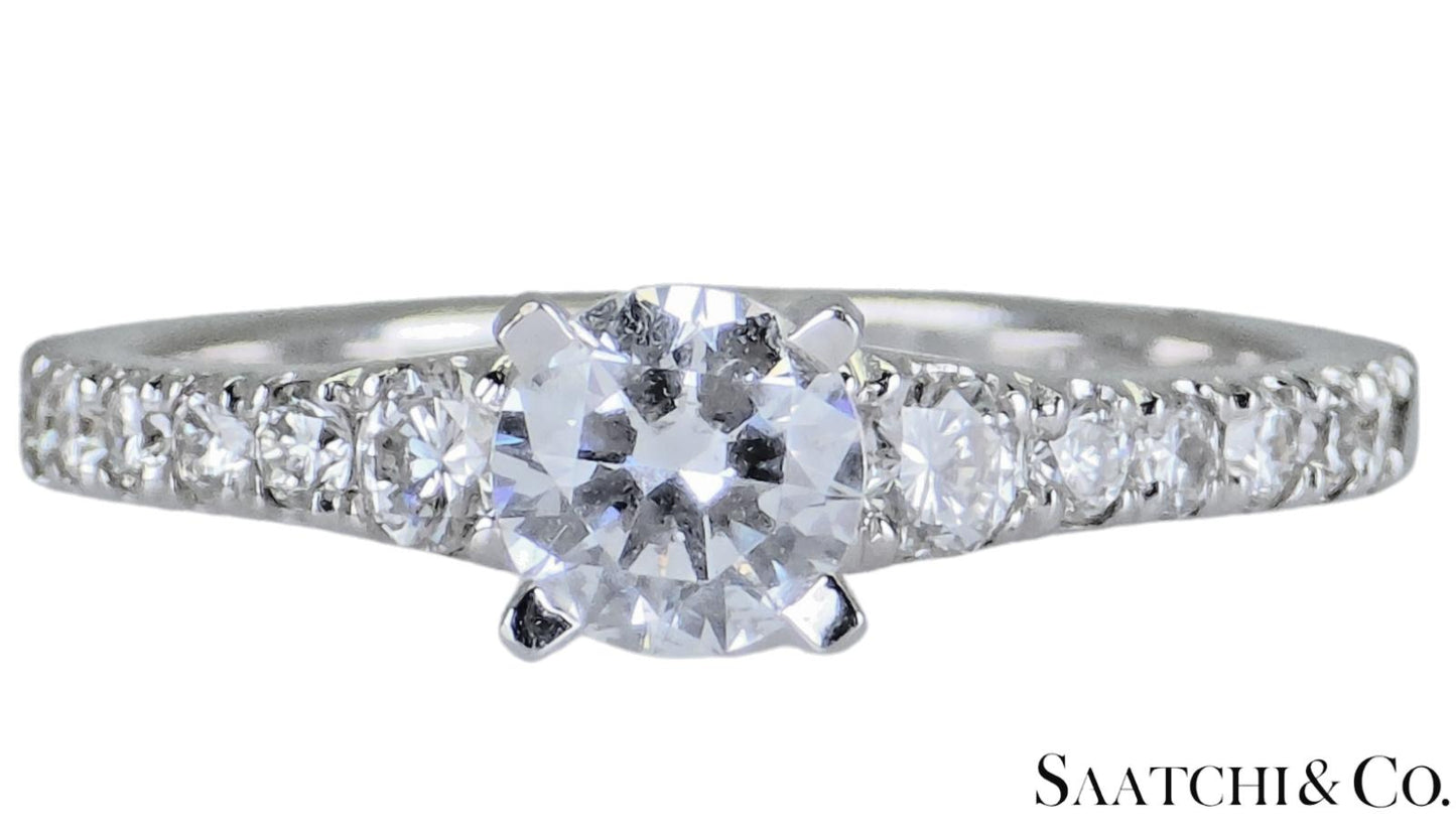 18K White Gold - Natural Diamond Solitaire ring Engagement/Anniversary/Wedding