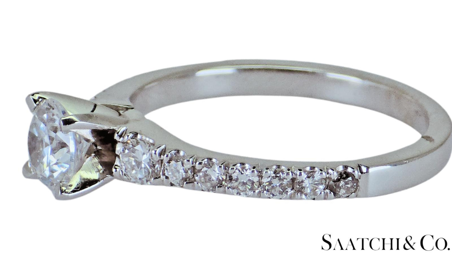 18K White Gold - Natural Diamond Solitaire ring Engagement/Anniversary/Wedding
