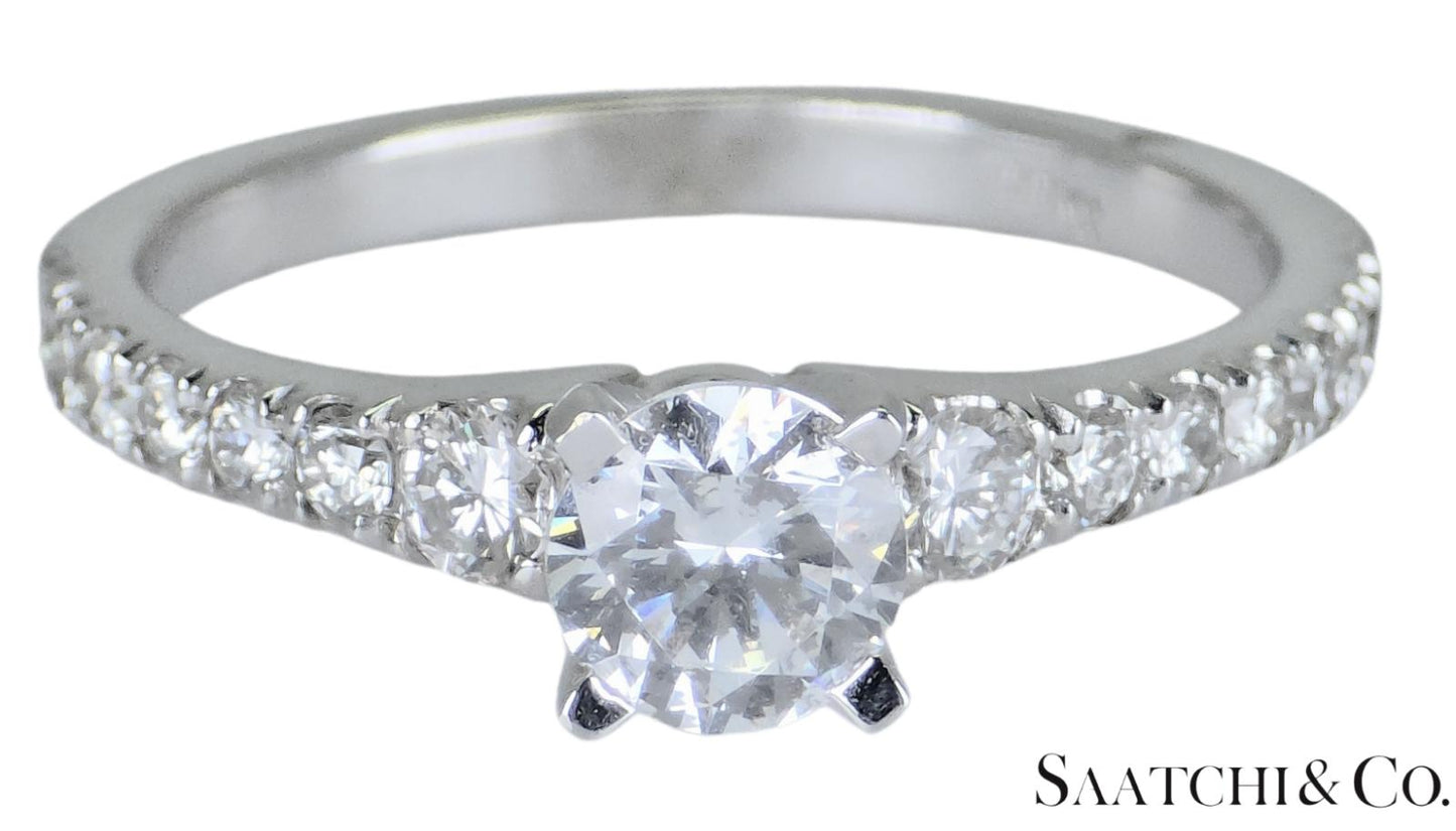 18K White Gold - Natural Diamond Solitaire ring Engagement/Anniversary/Wedding