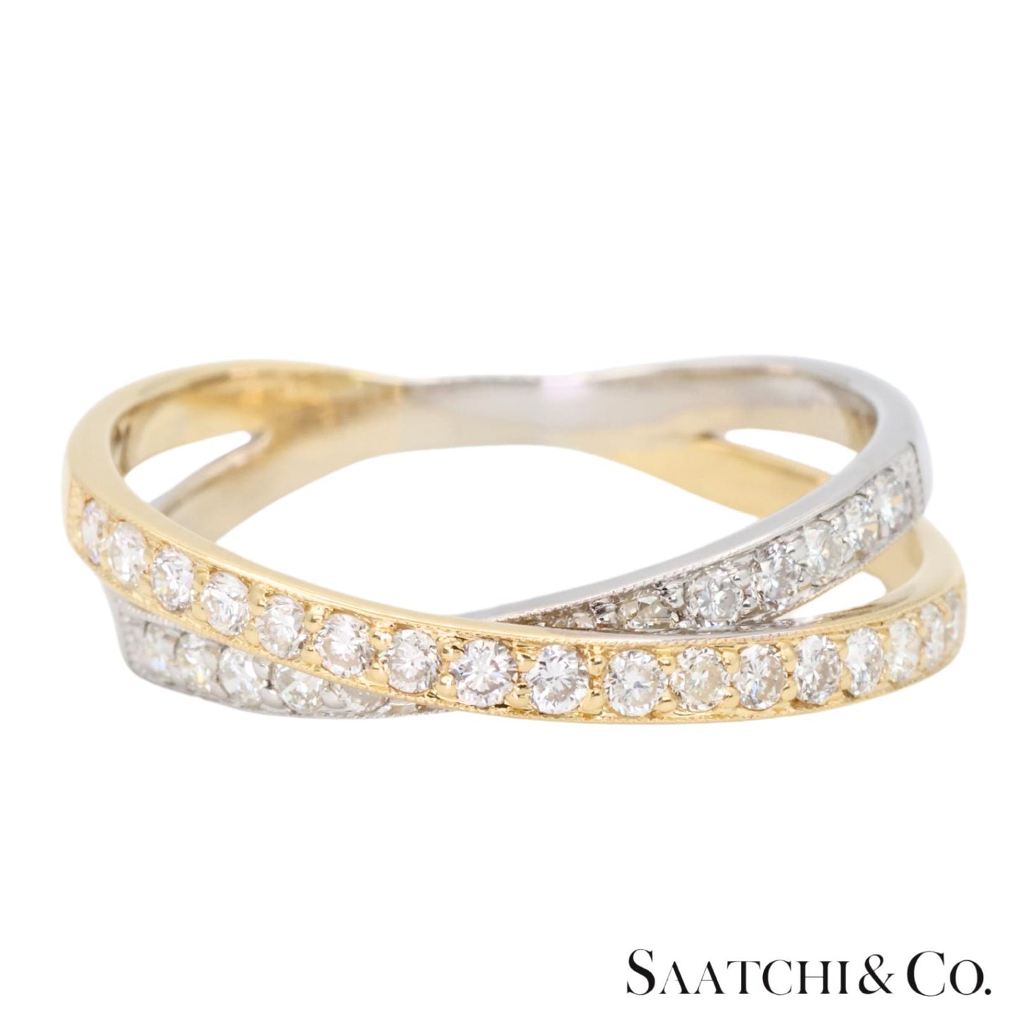 18k (750) Two tone Natural DIamond Ring
