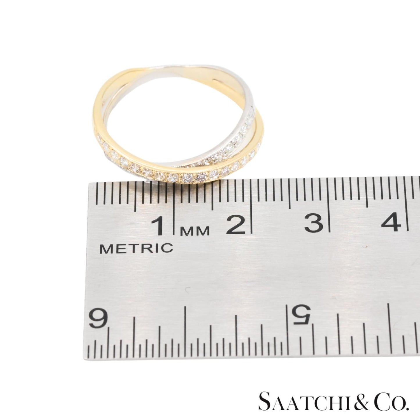18k (750) Two tone Natural DIamond Ring