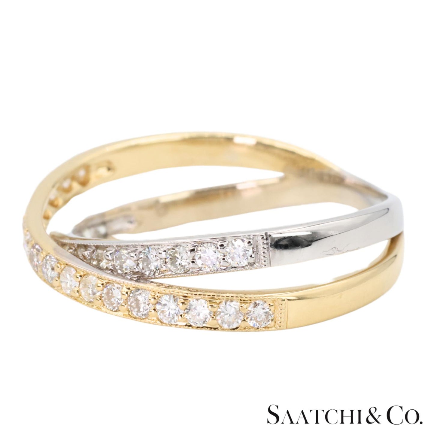 18k (750) Two tone Natural DIamond Ring