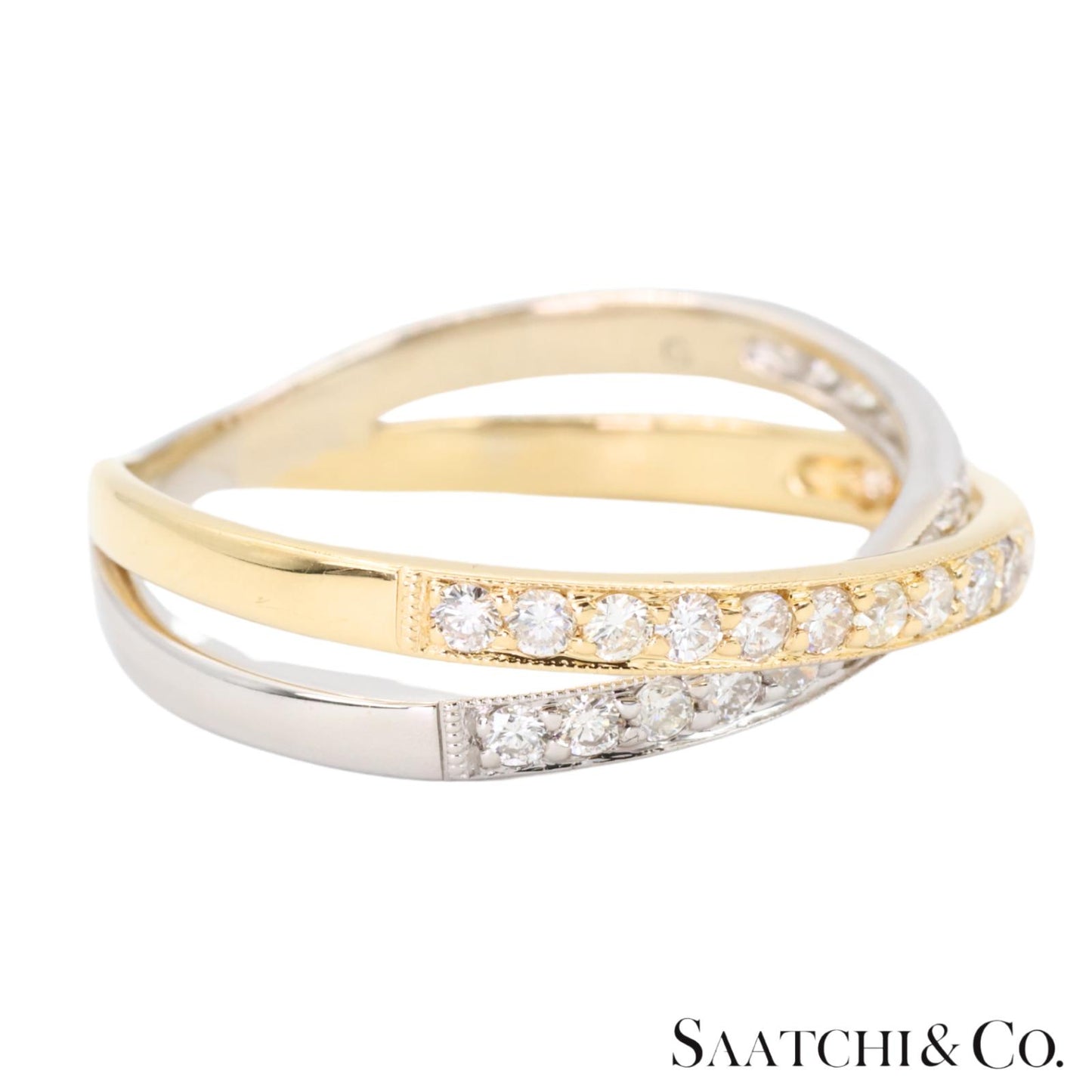 18k (750) Two tone Natural DIamond Ring
