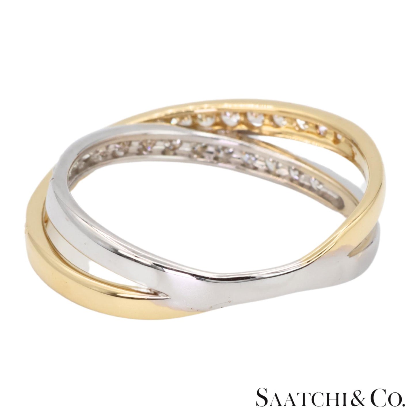 18k (750) Two tone Natural DIamond Ring