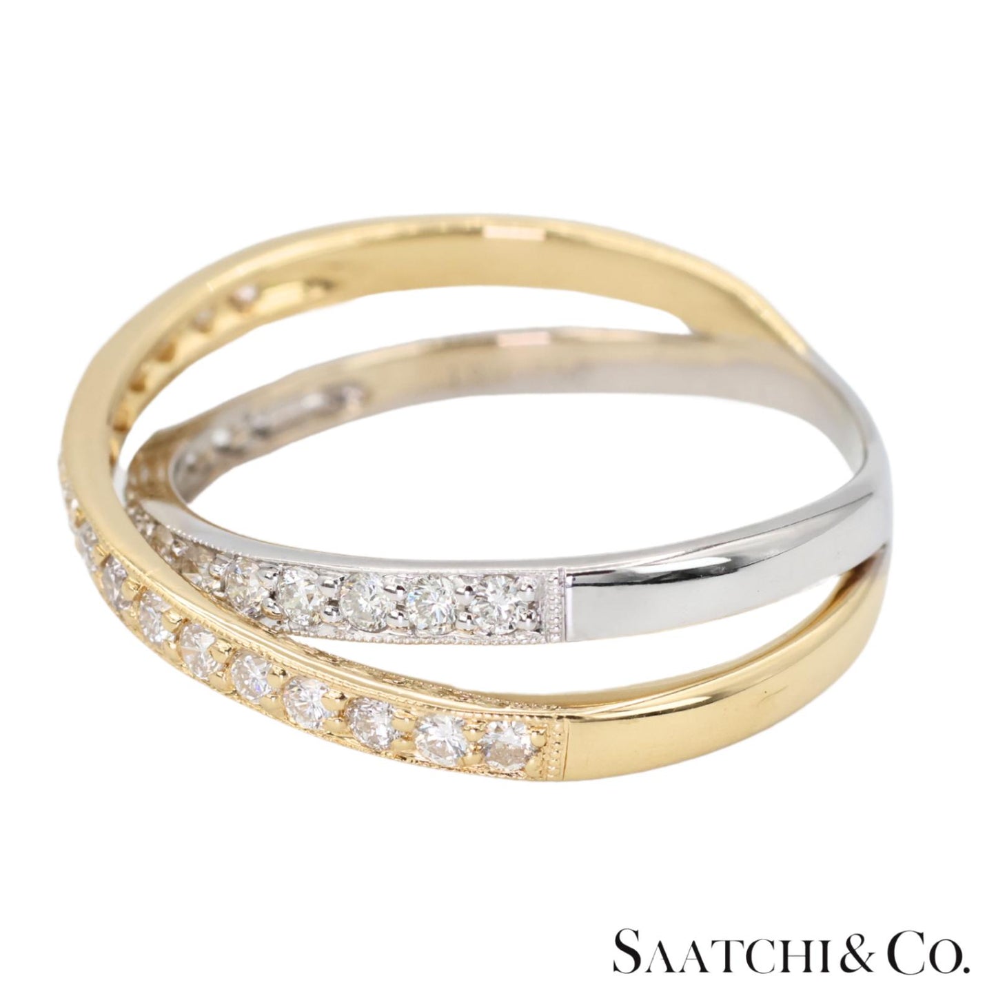 18k (750) Two tone Natural DIamond Ring