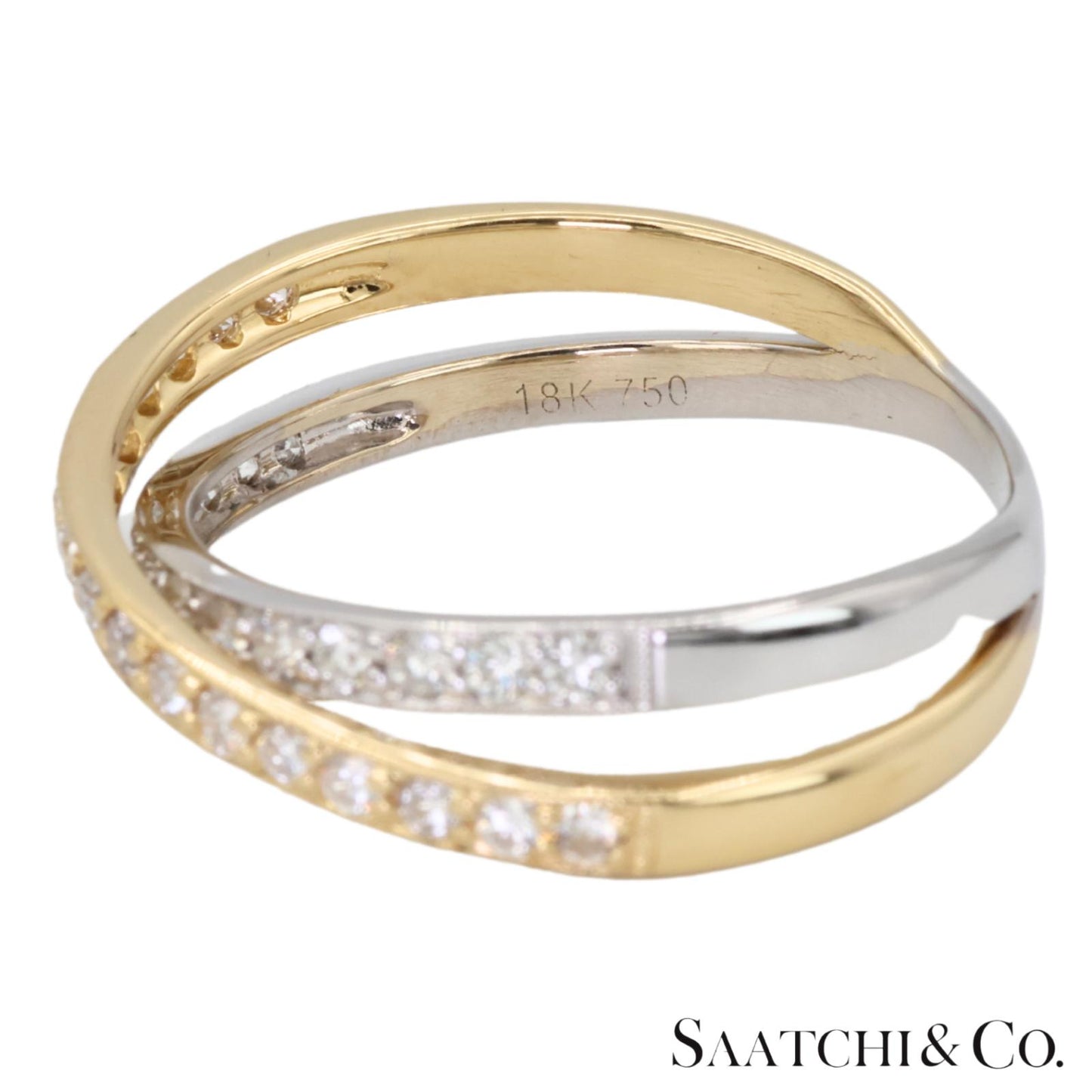 18k (750) Two tone Natural DIamond Ring
