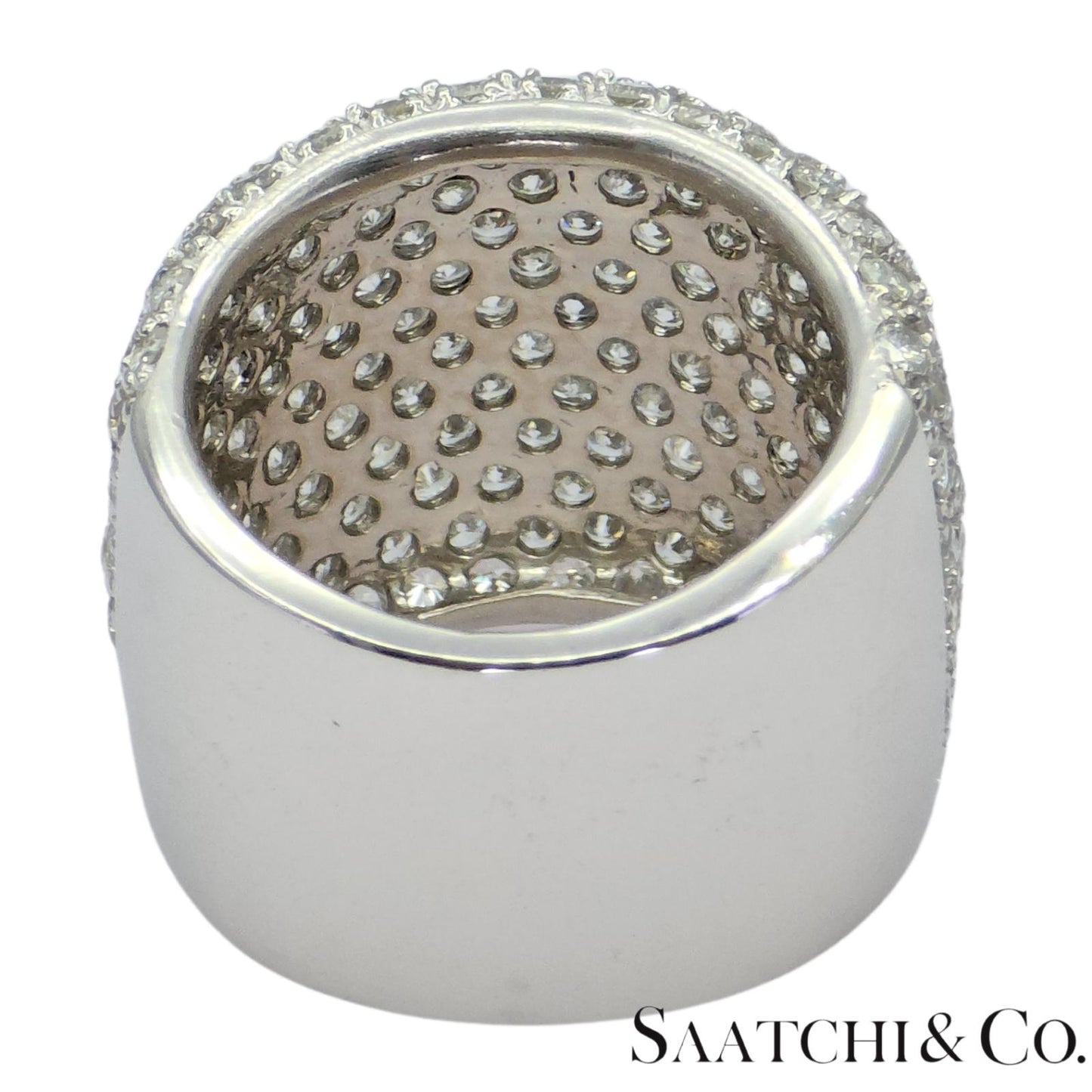 18k (750) White Gold 4 Ct Natural White Diamond Wide Band/Ring