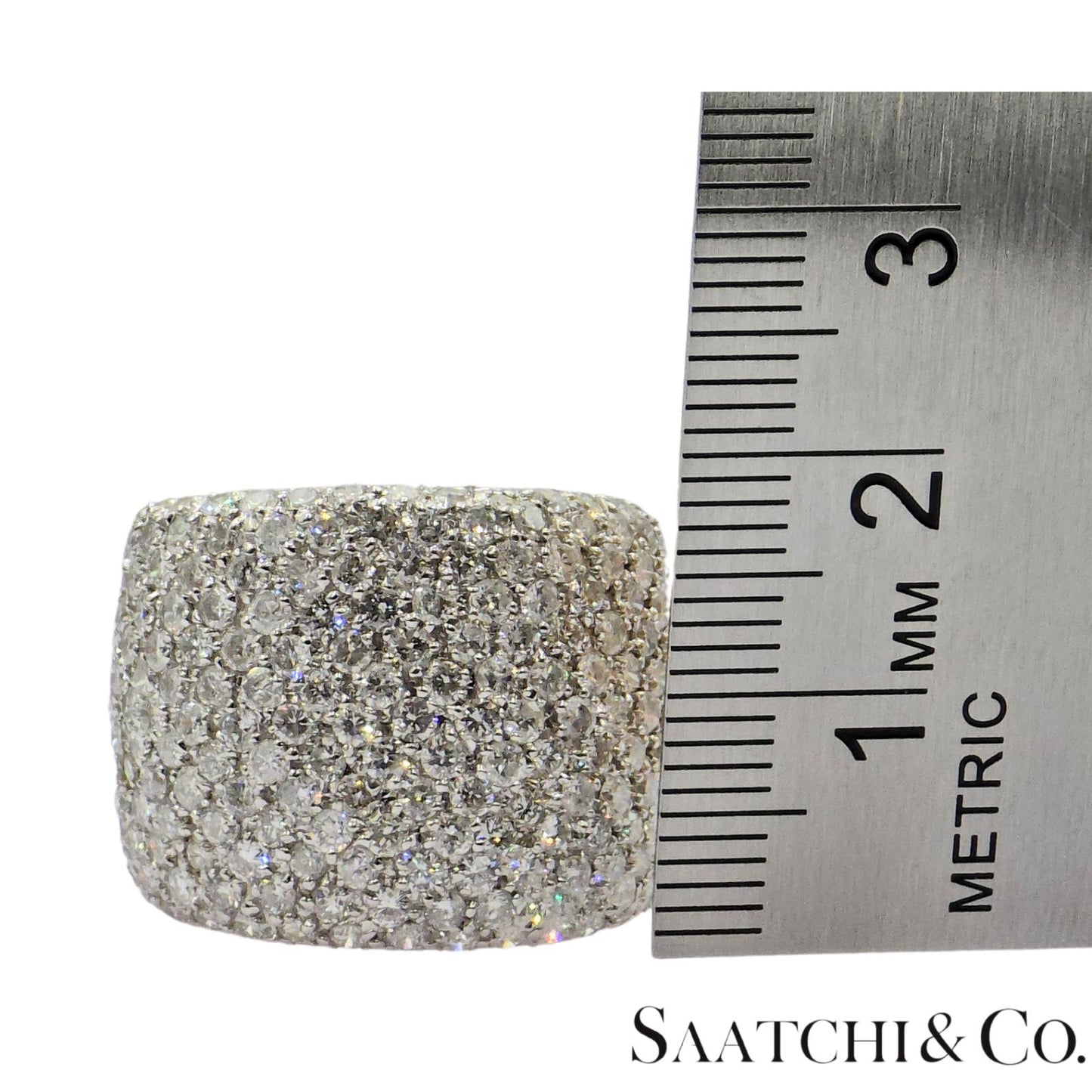18k (750) White Gold 4 Ct Natural White Diamond Wide Band/Ring