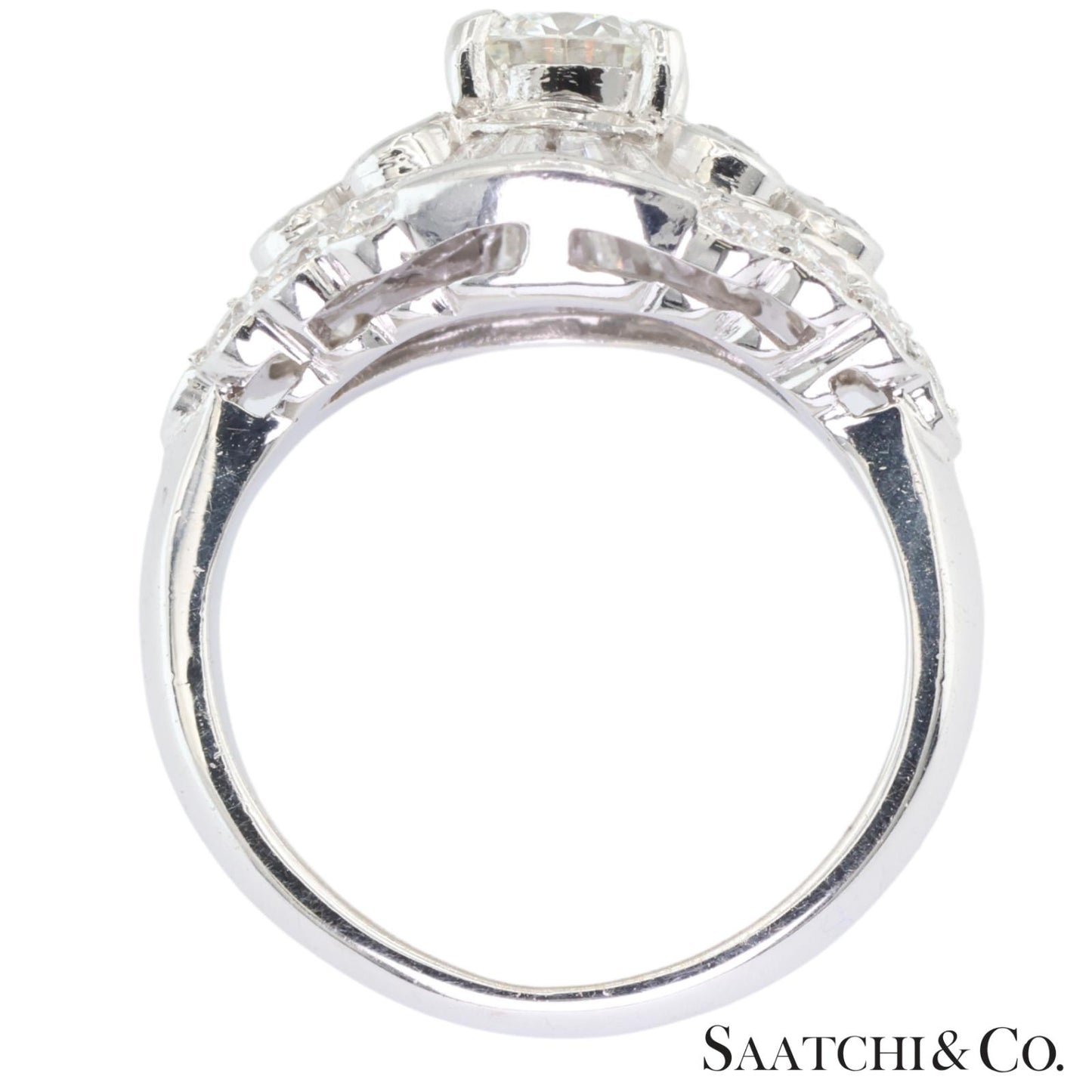 18k (750) White Gold Natural White Diamond Cocktail Ring