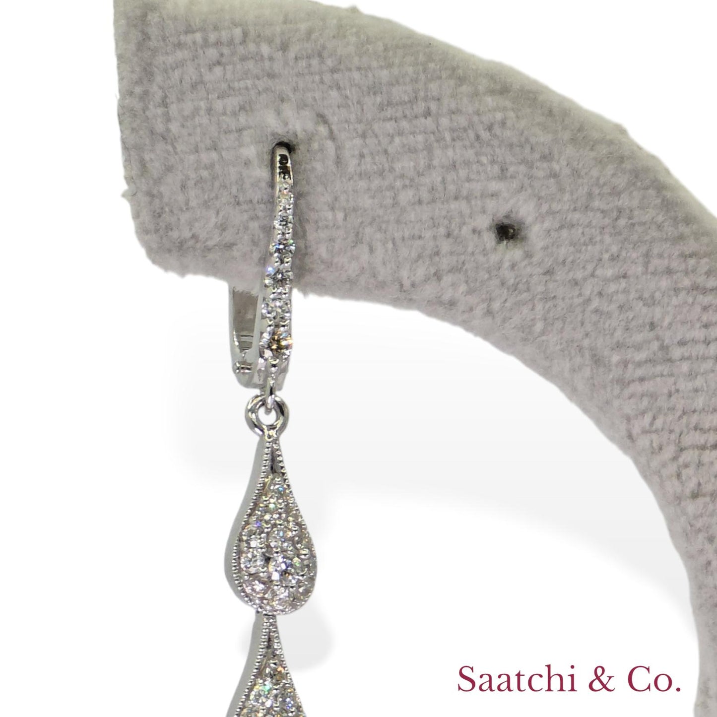 18k (750) White Gold Zambian Emerald and Natural Diamond Earrings