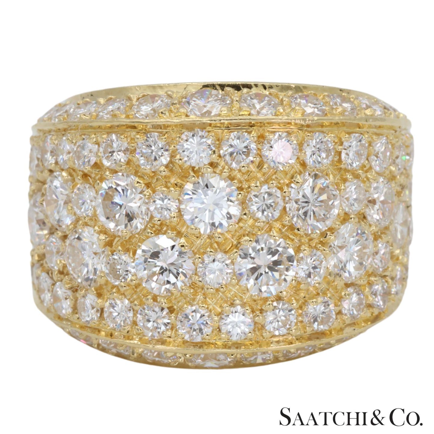 18k (750) Yellow Gold Natural 4.50 Ct Diamond Cocktail Ring