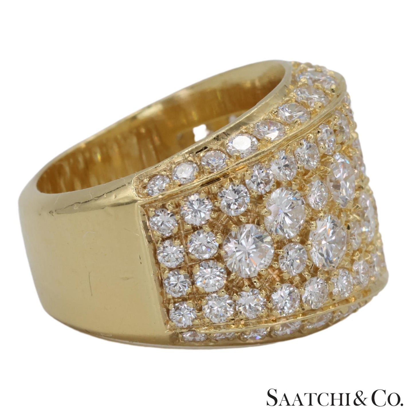 18k (750) Yellow Gold Natural 4.50 Ct Diamond Cocktail Ring