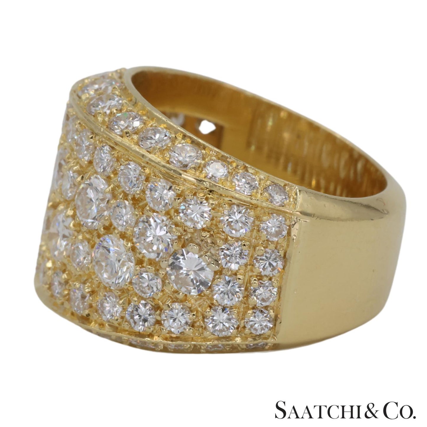 18k (750) Yellow Gold Natural 4.50 Ct Diamond Cocktail Ring
