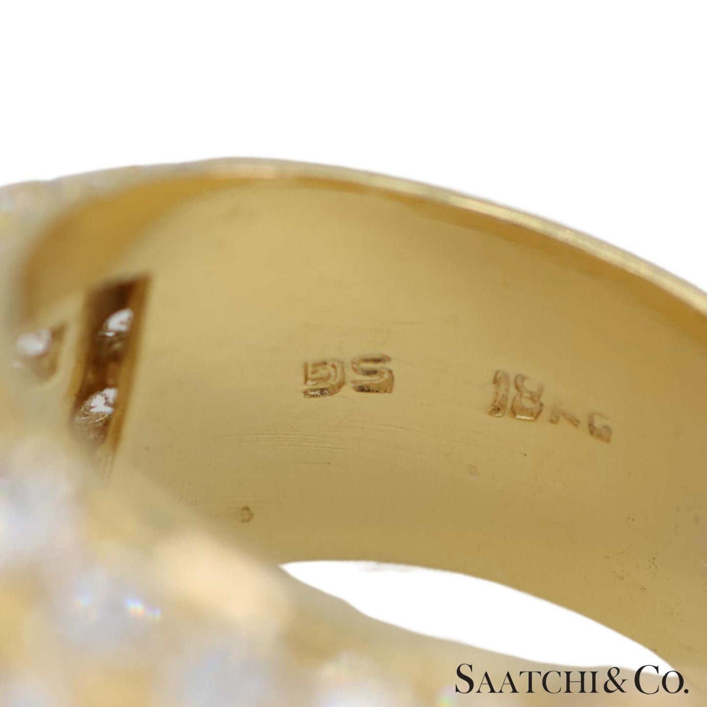 18k (750) Yellow Gold Natural 4.50 Ct Diamond Cocktail Ring