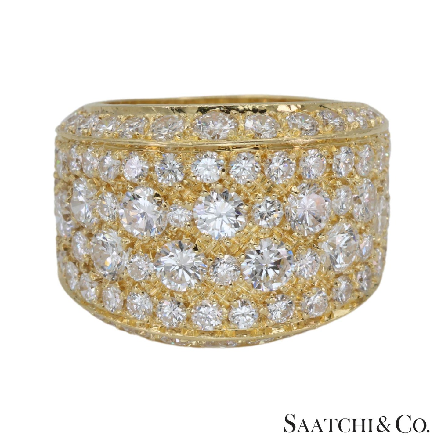 18k (750) Yellow Gold Natural 4.50 Ct Diamond Cocktail Ring