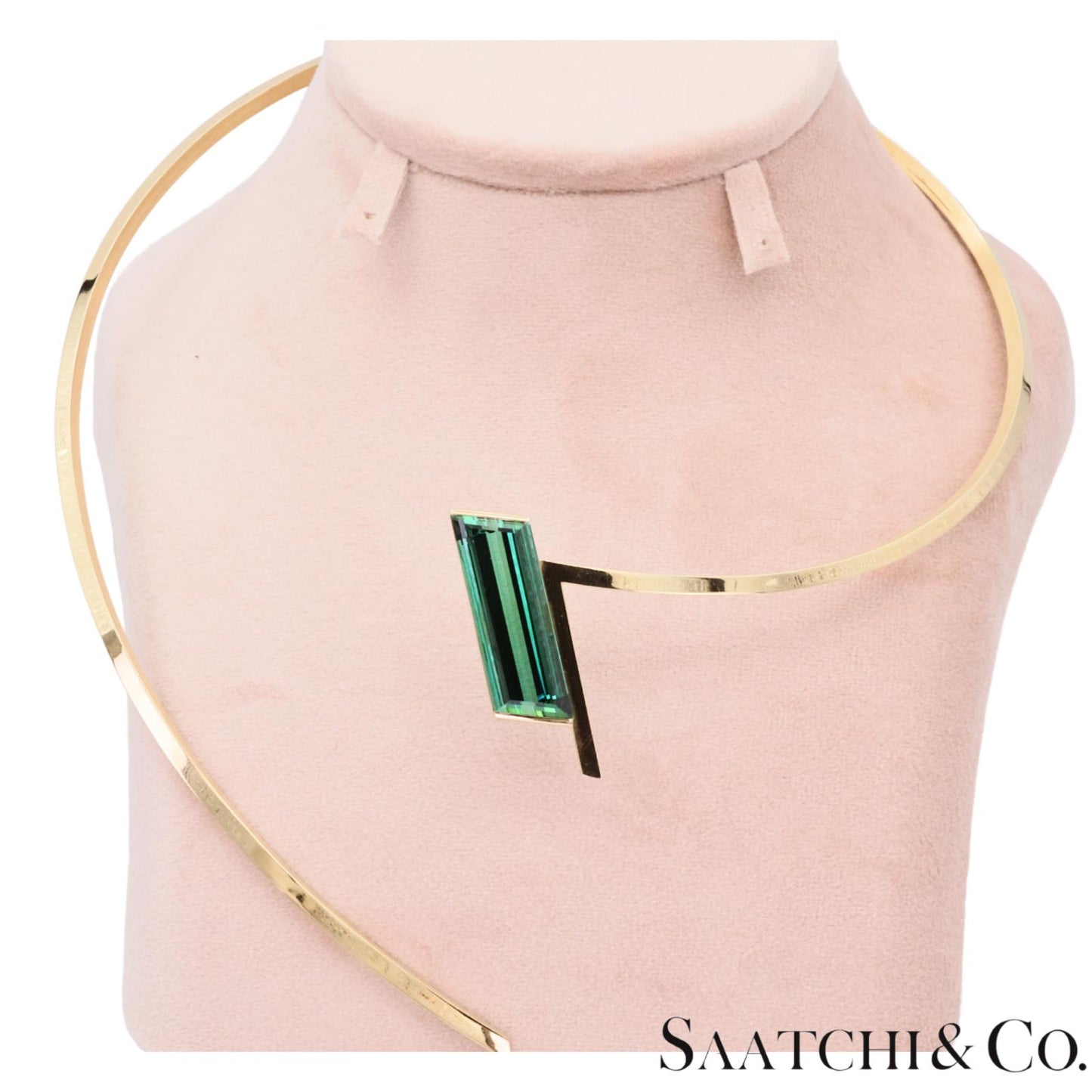 18k (750) Yellow Gold Stylish Tourmaline Necklace