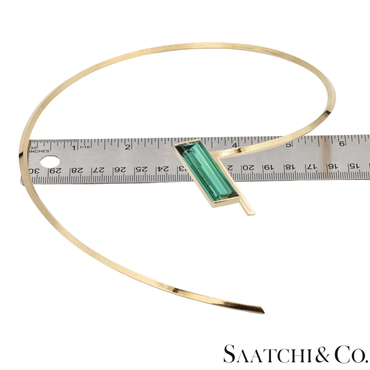 18k (750) Yellow Gold Stylish Tourmaline Necklace