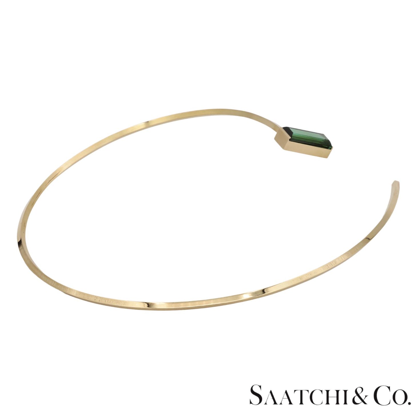 18k (750) Yellow Gold Stylish Tourmaline Necklace