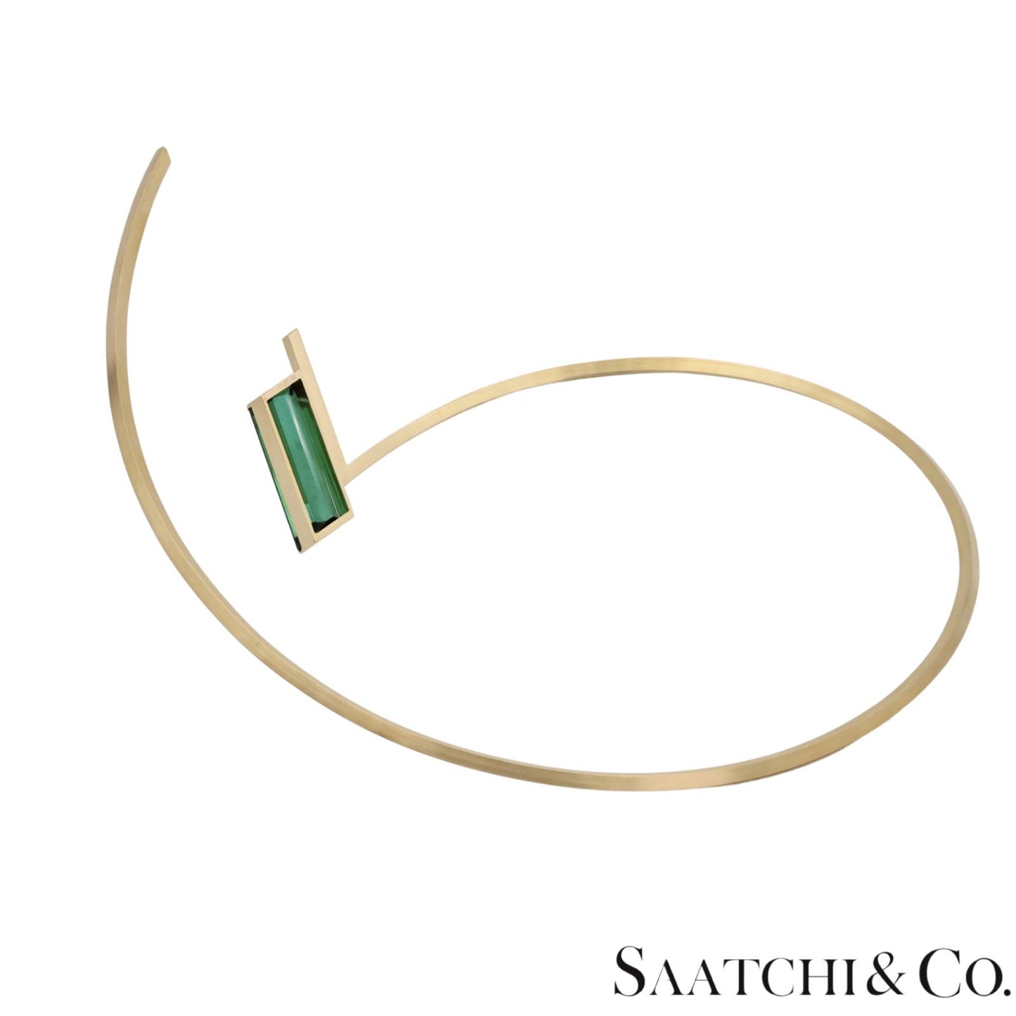 18k (750) Yellow Gold Stylish Tourmaline Necklace