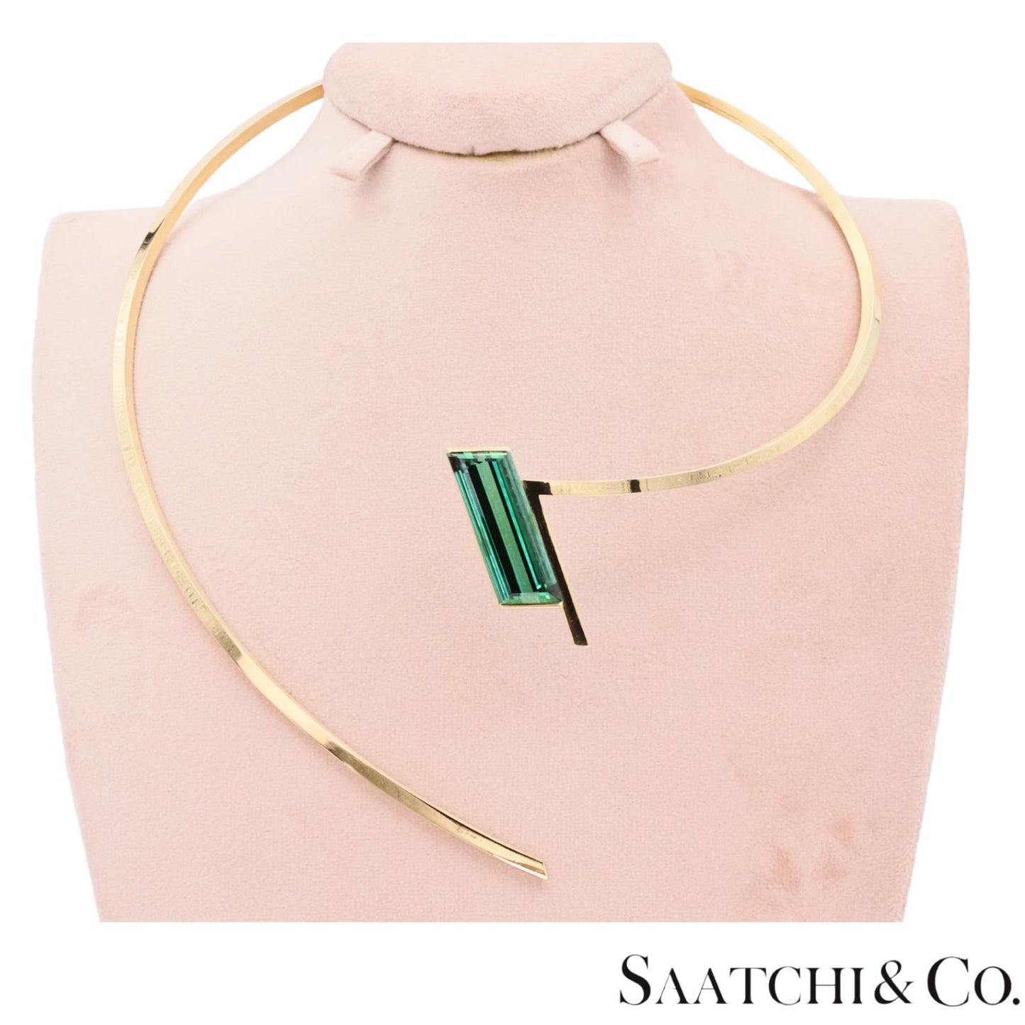 18k (750) Yellow Gold Stylish Tourmaline Necklace