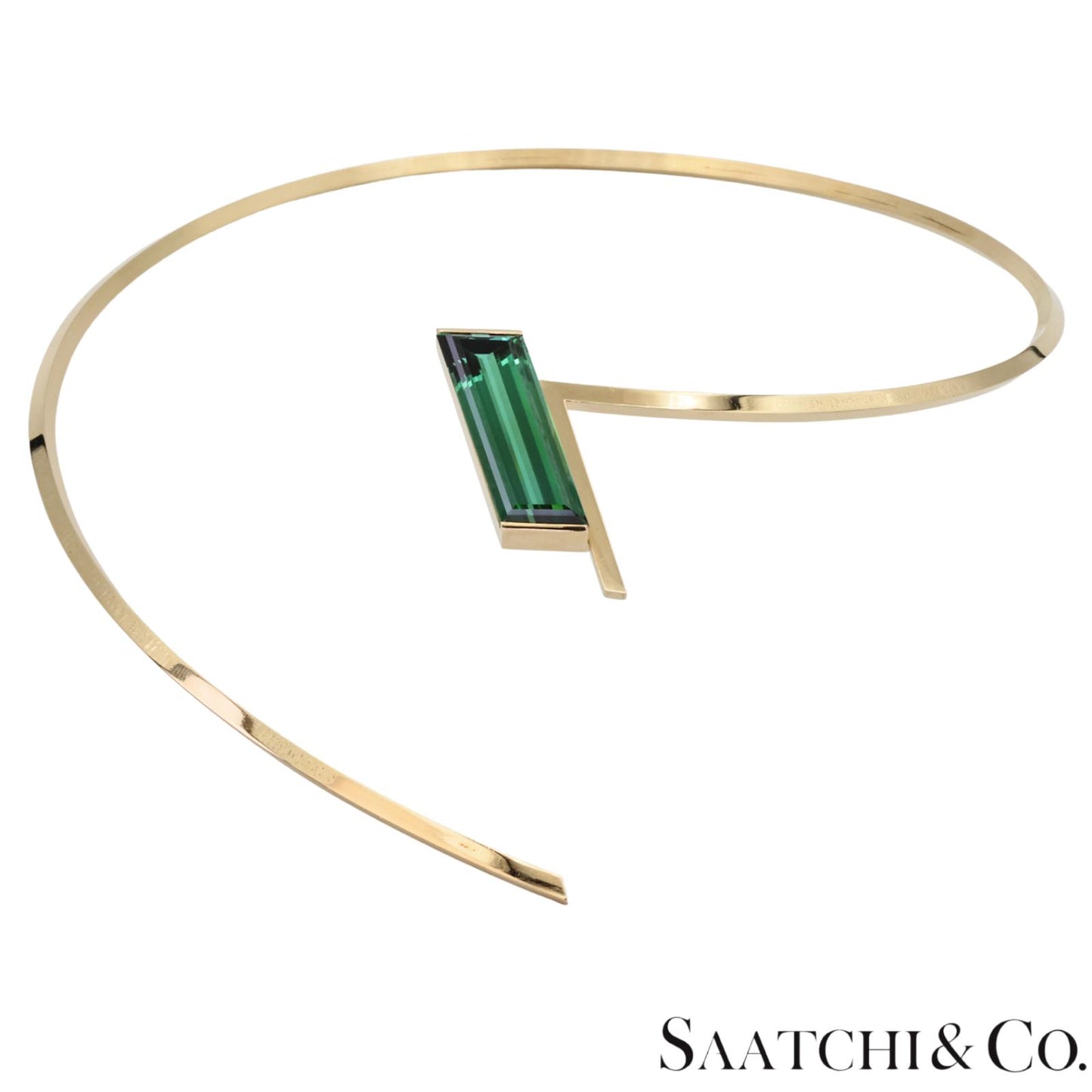 18k (750) Yellow Gold Stylish Tourmaline Necklace