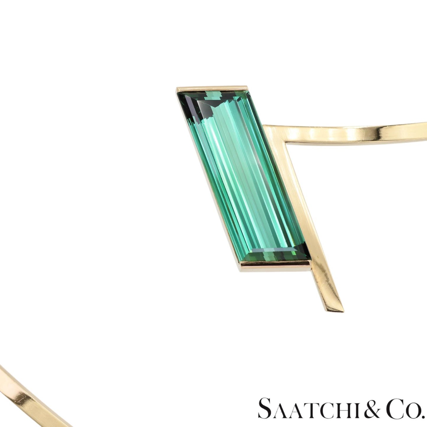 18k (750) Yellow Gold Stylish Tourmaline Necklace