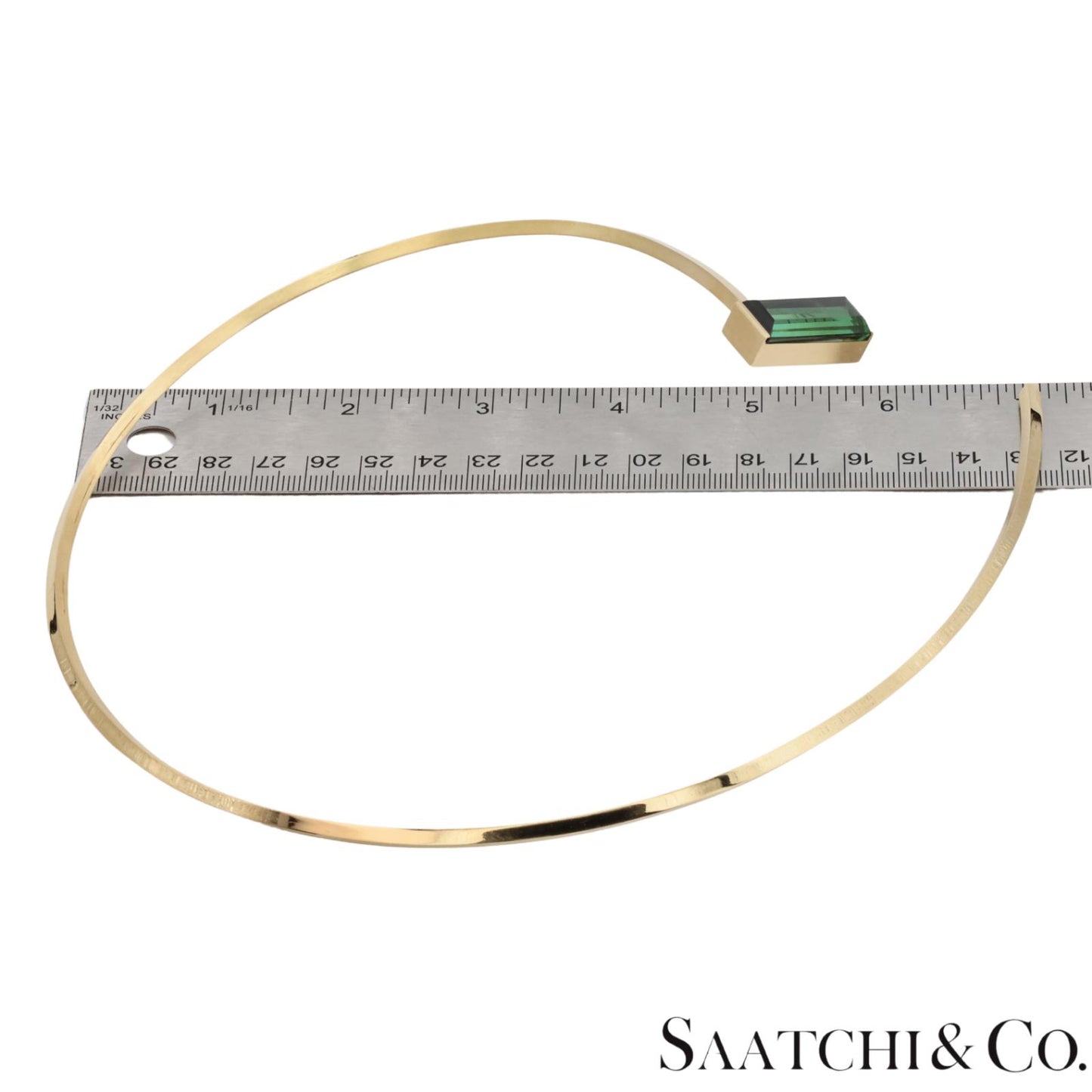 18k (750) Yellow Gold Stylish Tourmaline Necklace