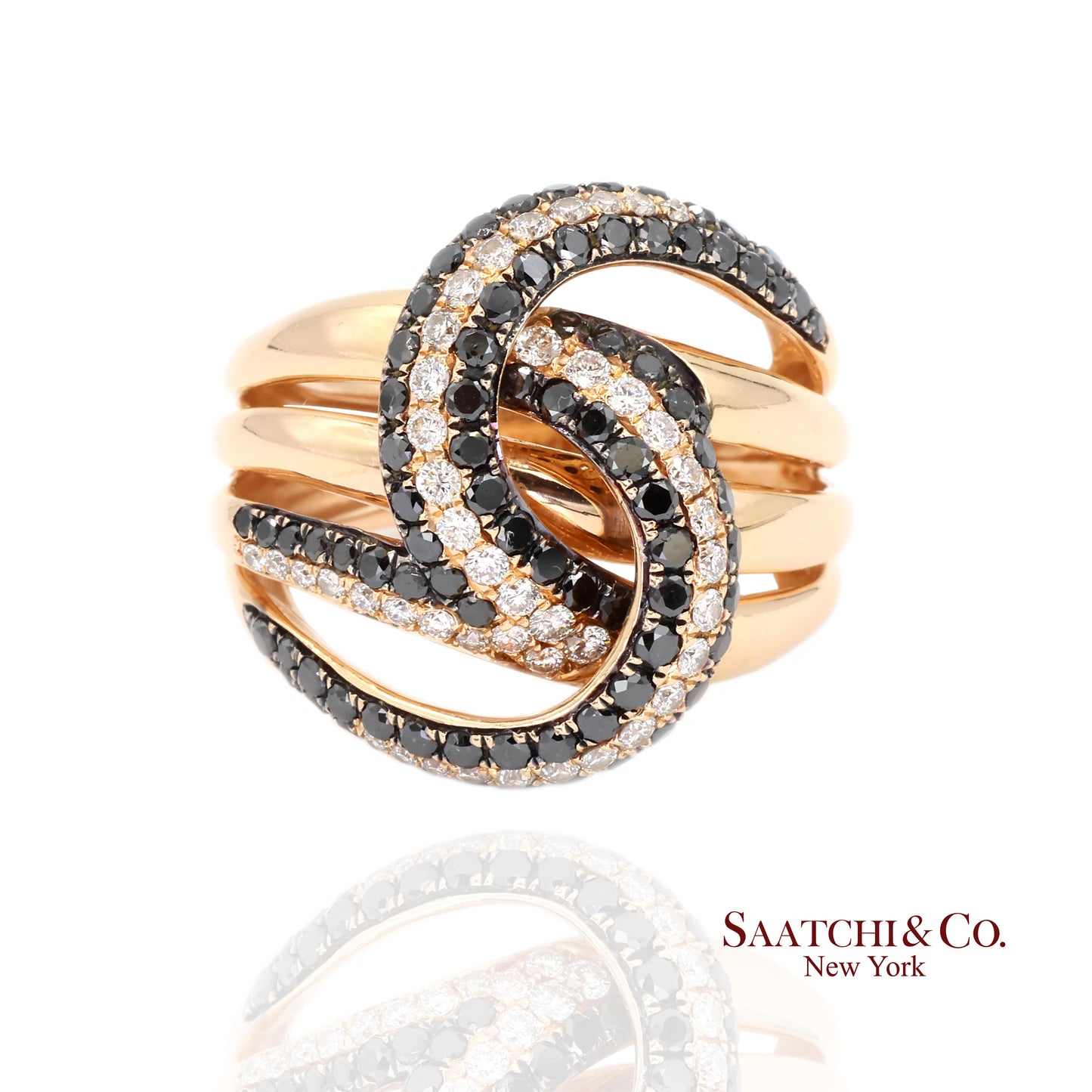 18k Gold Natural Diamond White and yellow Gold Diamond Ring