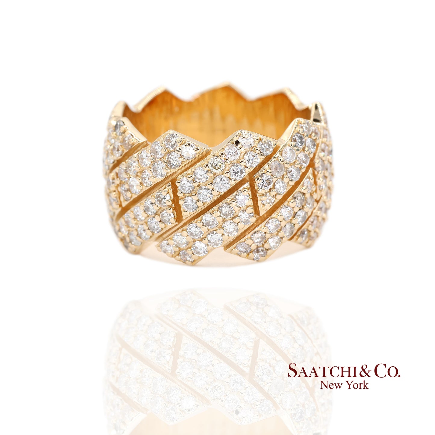 18k (750) Yellow Gold 4.50 Ct Natural Diamond Ring Band