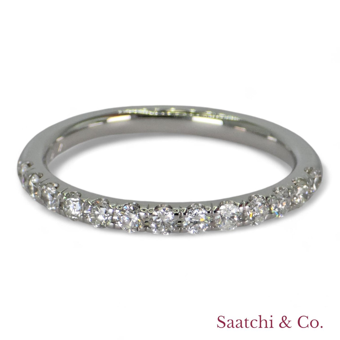 14k (585) White Gold Natural Diamond Half Eternity Band