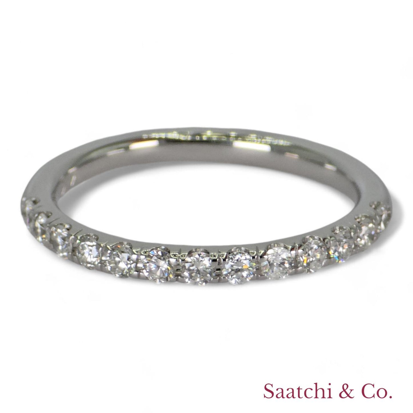 14k (585) White Gold Natural Diamond Half Eternity Band